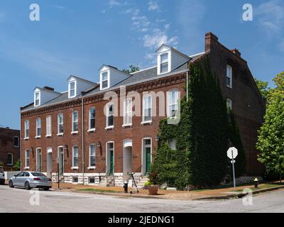 Wohngebäude in der Südstadt St. Louis Stockfoto