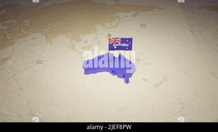 Australien Independence Day Karte 3D Abbildung. Stockfoto