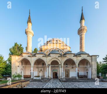 Moschee in Jewpatoria auf der Krim Juma Jami oder Khan-Jami auch als Freitagsmoschee bekannt. Erbaut zwischen 1552 und 1564 Stockfoto