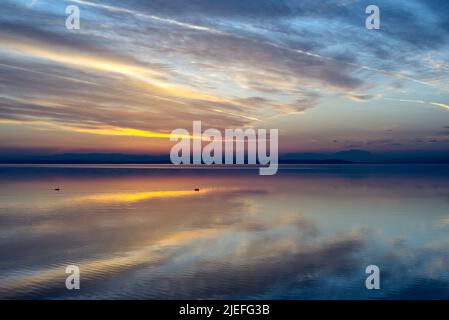 Sonnenuntergang am Neusiedlersee 2 Stockfoto