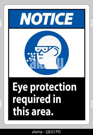 Hinweisschild Augenschutz In Diesem Bereich Erforderlich Stock Vektor
