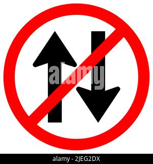 Verbieten Sie die Isolierung von zwei-Wege-Verkehrszeichen auf weißem Hintergrund, Vektorgrafik EPS.10 Stock Vektor