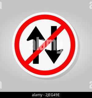 Verbieten Sie Zwei-Wege-Straßenschild Isolieren Auf Weißem Hintergrund, Vektor-Illustration Stock Vektor