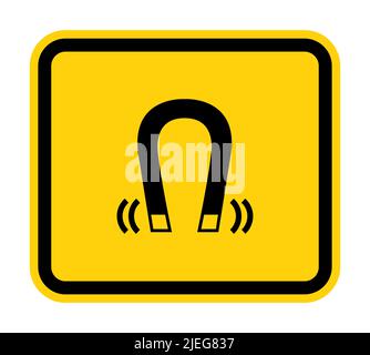 Vorsicht Magnetfeld-Symbol-Zeichen Isolieren auf weißem Hintergrund, Vektorgrafik EPS.10 Stock Vektor