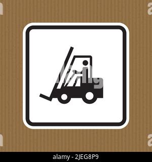 Vorsicht Gabelstapler Symbol Schild Isolieren Auf Weißem Hintergrund, Vektor-Illustration Stock Vektor