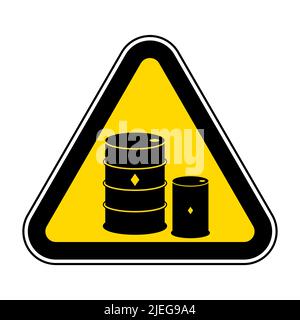 Chemical Drums Black Icon White Background Stock Vektor