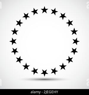 Stern im Kreis Symbol Symbol Zeichen Isolieren auf weißem Hintergrund, Vektor-Illustration Stock Vektor
