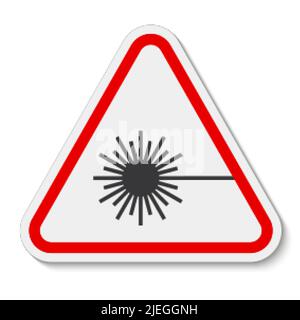 Vorsicht Vor Laserstrahl-Symbol-Schild Isolate Auf Weißem Hintergrund, Vektorgrafik Stock Vektor
