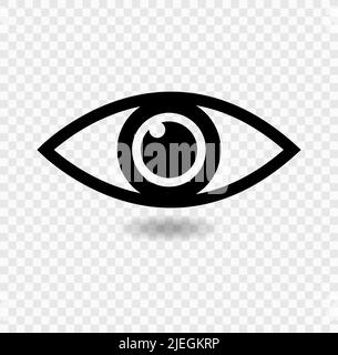 Augensymbol Symbol Zeichen Isolieren auf transparentem Hintergrund, Vektor-Illustration Stock Vektor
