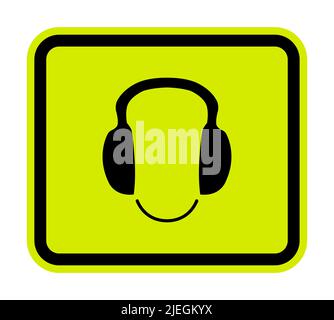 Symbol tragen Gehörschutz Schild Isolate auf weißem Hintergrund, Vektor-Illustration EPS.10 Stock Vektor