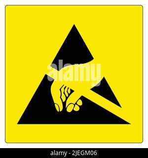 Elektrostatisch empfindliches Gerät (ESD)-Symbolschild Isolieren auf weißem Hintergrund, Vektorgrafik EPS.10 Stock Vektor