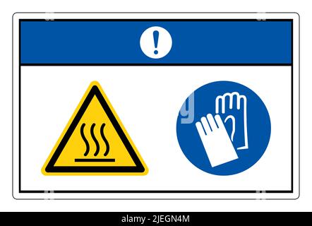Hinweis: Symbol Für Schutzhandschuhe Für Heiße Backöfen Auf Weißem Hintergrund Stock Vektor