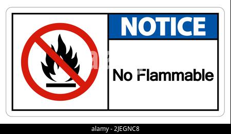 Hinweis Kein Symbol Für Brennbare Flüssigkeiten Auf Weißem Hintergrund Stock Vektor