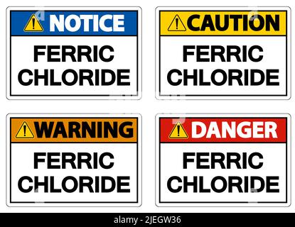 Chemische Gefahr Schild Eisenchlorid Auf Weißem Hintergrund Stock Vektor