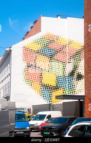 Rubik Cube AKA Ungarischer Würfel Graffiti an einer Wand in der Rumbach-Straße, Budapest, Ungarn Stockfoto