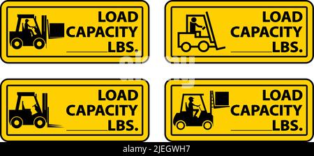 Aufkleber Für Die Tragfähigkeit Des Gabelstaplers Auf Weißem Hintergrund Stock Vektor