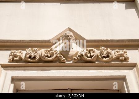 Gedenktafel am Haus von Franz Franz Franz Franz Franz Franz (Franz Ferencz, auch Franz von Franz von Franz von 22. Oktober 1811 – 31. Juli 1886) war ein ungarischer Komponist, Pianist und Lehrer Stockfoto