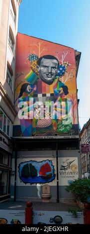 Street Art in District 7, Budapest, Ungarn Stockfoto