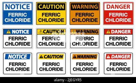 Chemische Gefahr Schild Eisenchlorid Auf Weißem Hintergrund Stock Vektor