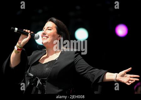 Urban Cookie Collective , Auftritt beim Lets Rock Leeds 80s Festival , Großbritannien , 25.06.2022 Stockfoto