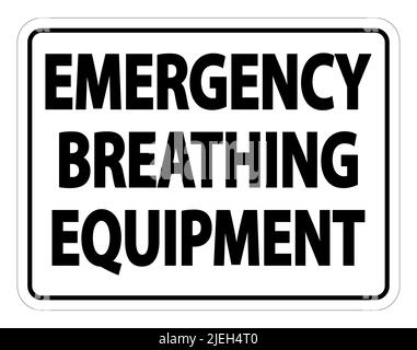 Schild für Notfallbeatmungsgeräte auf weißem Hintergrund Stock Vektor