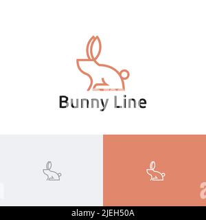 Little Bunny Hase Hase Simple Line Style Logo Stock Vektor