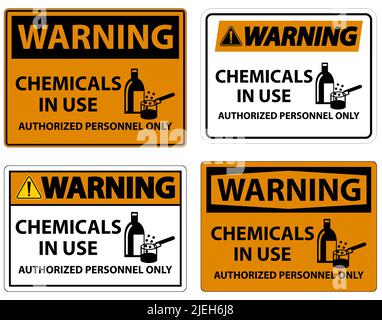 Warnung: Symbol Für Verwendete Chemikalien Auf Weißem Hintergrund Stock Vektor