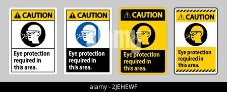 Warnschild Augenschutz In Diesem Bereich Erforderlich Stock Vektor