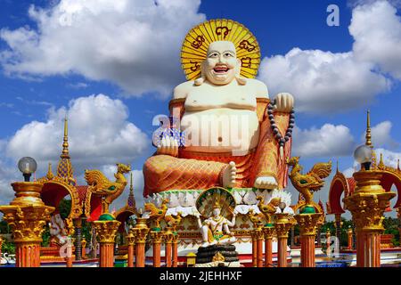 Big Buddha, Buddha in Thailand, Insel Koh Samui, Chinesischer Buddha, Tempel Wat Plai Laem, Stockfoto