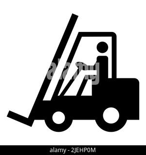 Vorsicht Gabelstapler Symbol Schild Isolieren Auf Weißem Hintergrund, Vektor-Illustration Stock Vektor