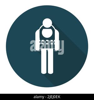 Symbol Tragen Life Jacket Isolate Auf Weißem Hintergrund, Vektor-Illustration Stock Vektor