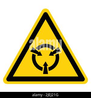 Elektrostatisch empfindliches Gerät (ESD), Symbolschild Isolieren auf weißem Hintergrund, Vektorgrafik Stock Vektor