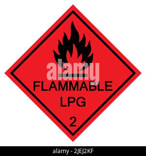 Symbol für entflammbares Flüssiggas Isolieren auf weißem Hintergrund, Vektorgrafik EPS.10 Stock Vektor