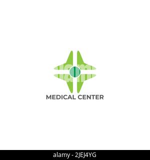 Plus Medical Center Pfeil einfache geometrische Logo Vektor Stock Vektor