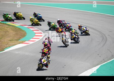 Ivo Lopez vom BMW Easyrace Team, Tito Rabat vom Team Honda Laglisse und Borja Gomez vom SKX Cardoso Racing Team während des ESBK Campeonato de España de Superbikes, Rennen 4, auf dem Circuit de Barcelona-Catalunya am 26. Juni 2022 in Montmeló, Barcelona, Spanien. (Foto von Bagu Blanco / PRESSINPHOTO) Stockfoto
