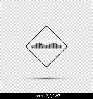 Unebene Straßenoberfläche Zeichen auf transparentem Hintergrund, Vektor-Illustration Stock Vektor