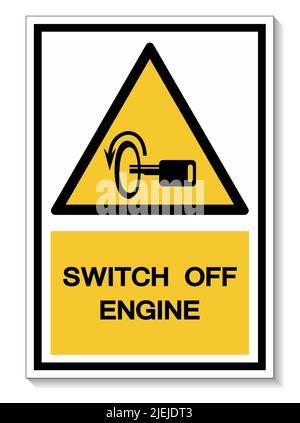 Motorsymbol auf weißem Hintergrund abschalten, Vektorgrafik EPS.10 Stock Vektor