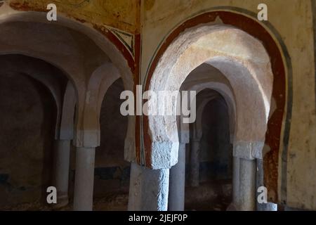 Innenansicht der Eremitage von San Baudelio de Berlanga Stockfoto