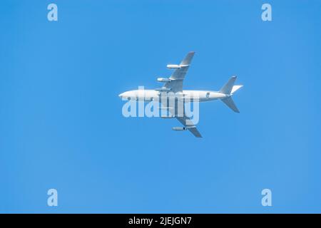 Flug des Flugzeugs. Stockfoto