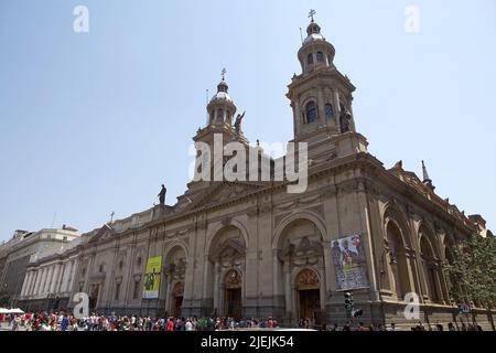 Kathedrale von Santiago, Plaza de Armas, Santiago de Chile, Chile Stockfoto