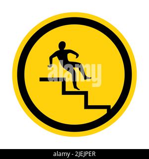 Achtung: Schrittsymbol auf weißem Hintergrund isolieren, Vektorgrafik EPS.10 Stock Vektor