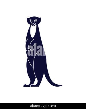 Mungo Tier steht auf weißem Hintergrund. Vektorgrafik im Cartoon-Stil Stock Vektor