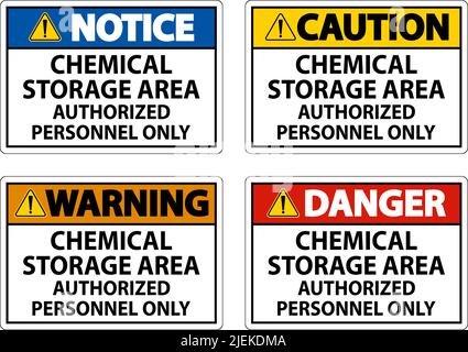 Symbolschild Für Chemikalienlager, Nur Autorisiertes Personal Stock Vektor