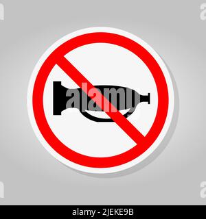 Verwenden Sie Den Ton Nicht, Verwenden Sie Das Horn-Zeichen-Isolat Auf Weißem Hintergrund Nicht, Vektorgrafik Stock Vektor