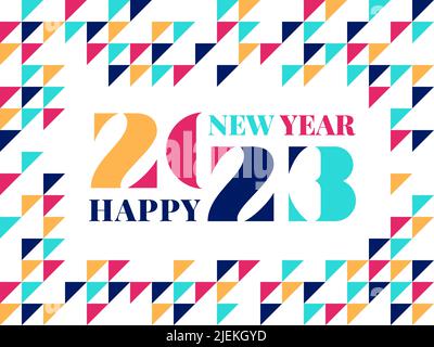 Neues Jahr 2023 Hintergrund. Countdown-Grafiknummern, kreative Geschäftspräsentation oder Kalender-Cover-Vorlage. Event Tidy Feier Poster Vektor Stock Vektor