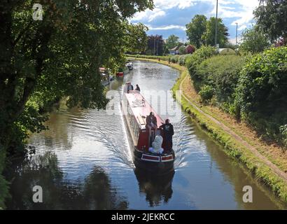 Bridgewater Canal an der Stanny Lunt Bridge, Grappenhall, South Warrington, Cheshire, England, UK, WA4 2YG Stockfoto