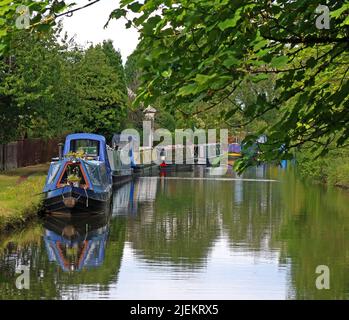 Bridgewater Canal at Grappenhall, South Warrington, Cheshire, England, Großbritannien, WA4 2YG Stockfoto