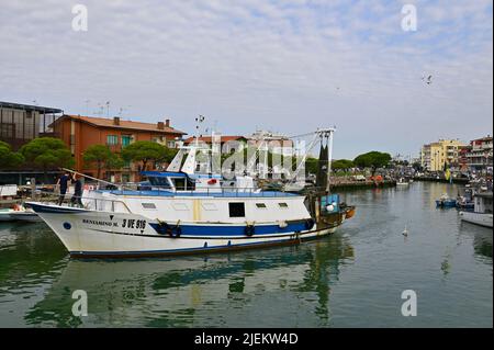 Caorle, Italien. Fischereihafen in Caorle Stockfoto