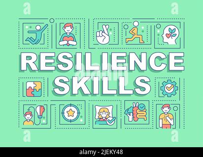 Resilienz Skills Wortkonzepte grünes Banner Stock Vektor