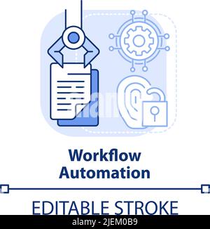 Symbol für das Konzept der Workflow-Automatisierung hellblau Stock Vektor